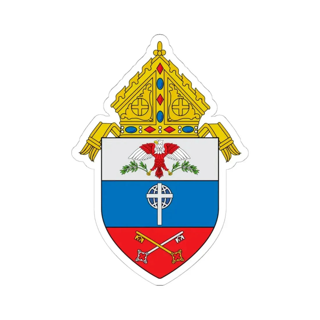 Roman Catholic Archdiocese for the Military Services, USA - STICKER Vinyl Kiss-Cut Decal 6 Inch White - The Sticker Space