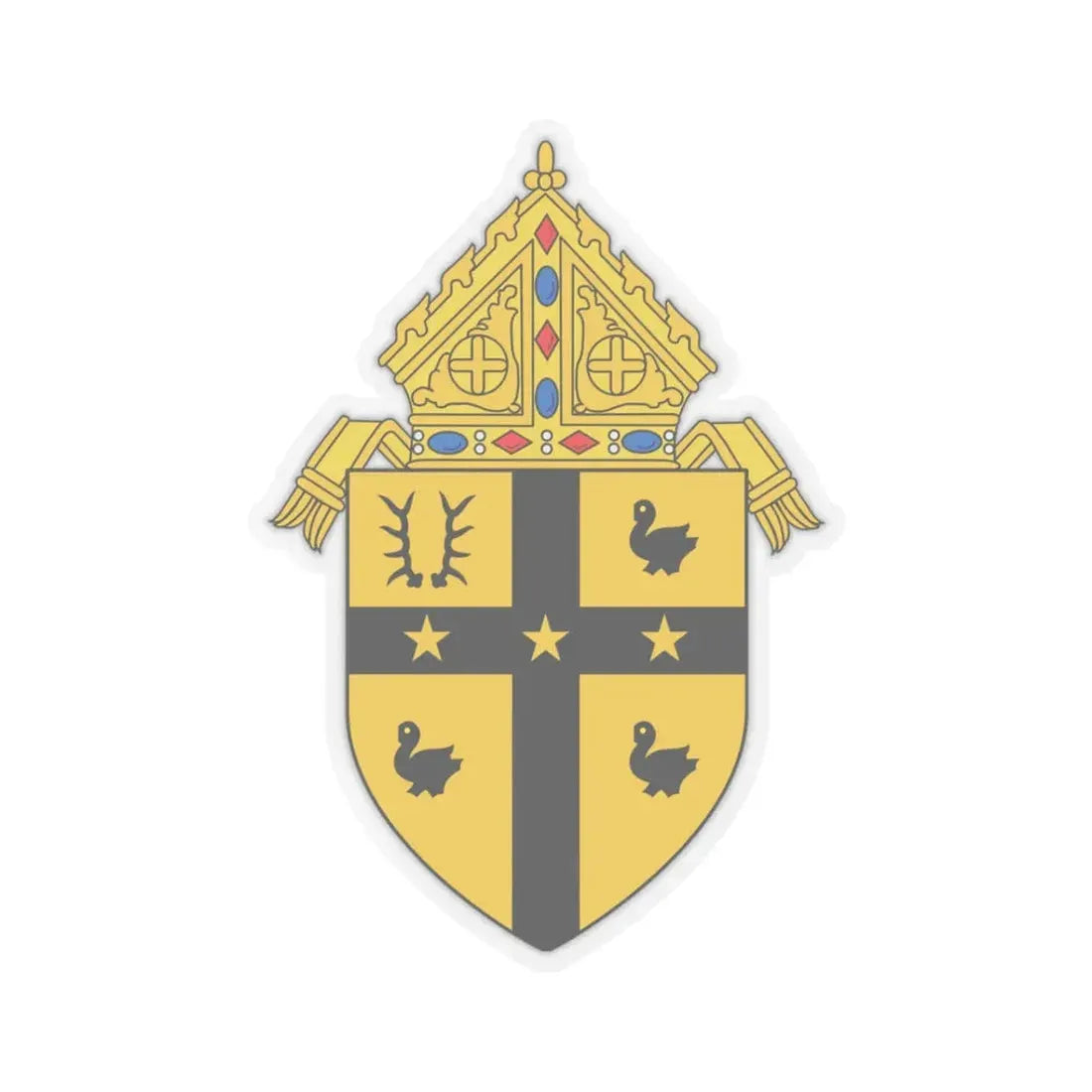 Roman Catholic Archdiocese of Detroit - STICKER Vinyl Kiss-Cut Decal 3 Inch Transparent - The Sticker Space