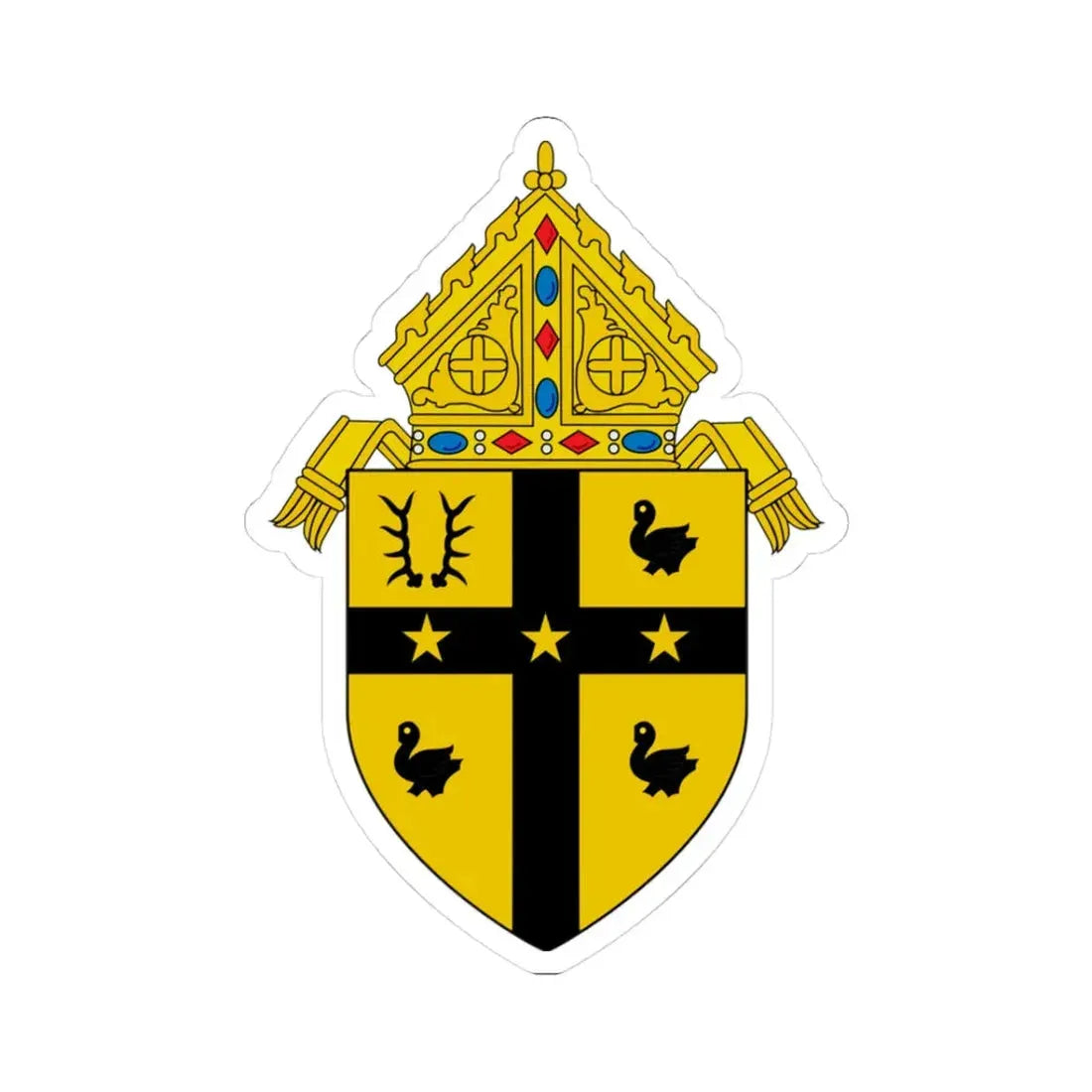 Roman Catholic Archdiocese of Detroit - STICKER Vinyl Kiss-Cut Decal 3 Inch White - The Sticker Space