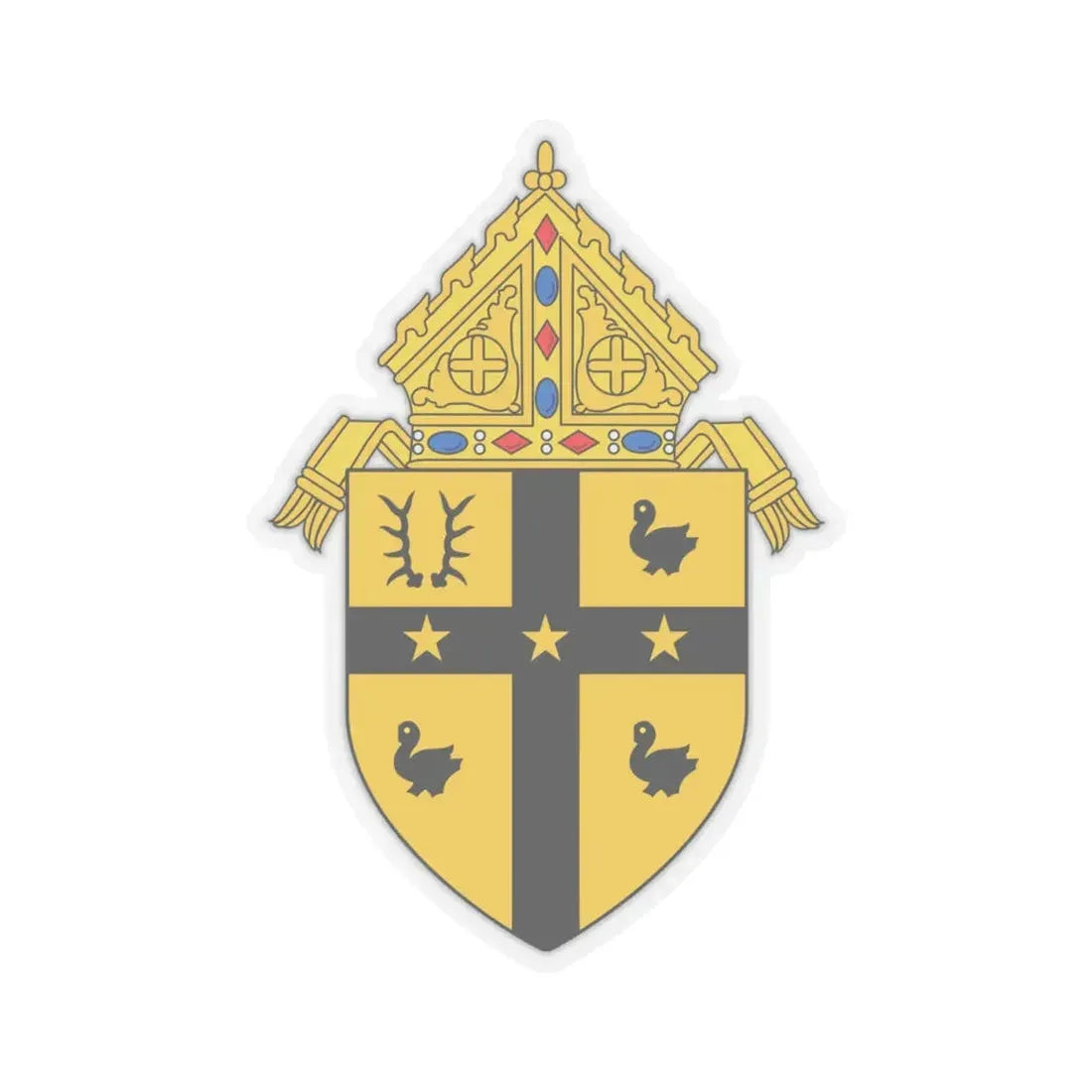 Roman Catholic Archdiocese of Detroit - STICKER Vinyl Kiss-Cut Decal 4 Inch Transparent - The Sticker Space