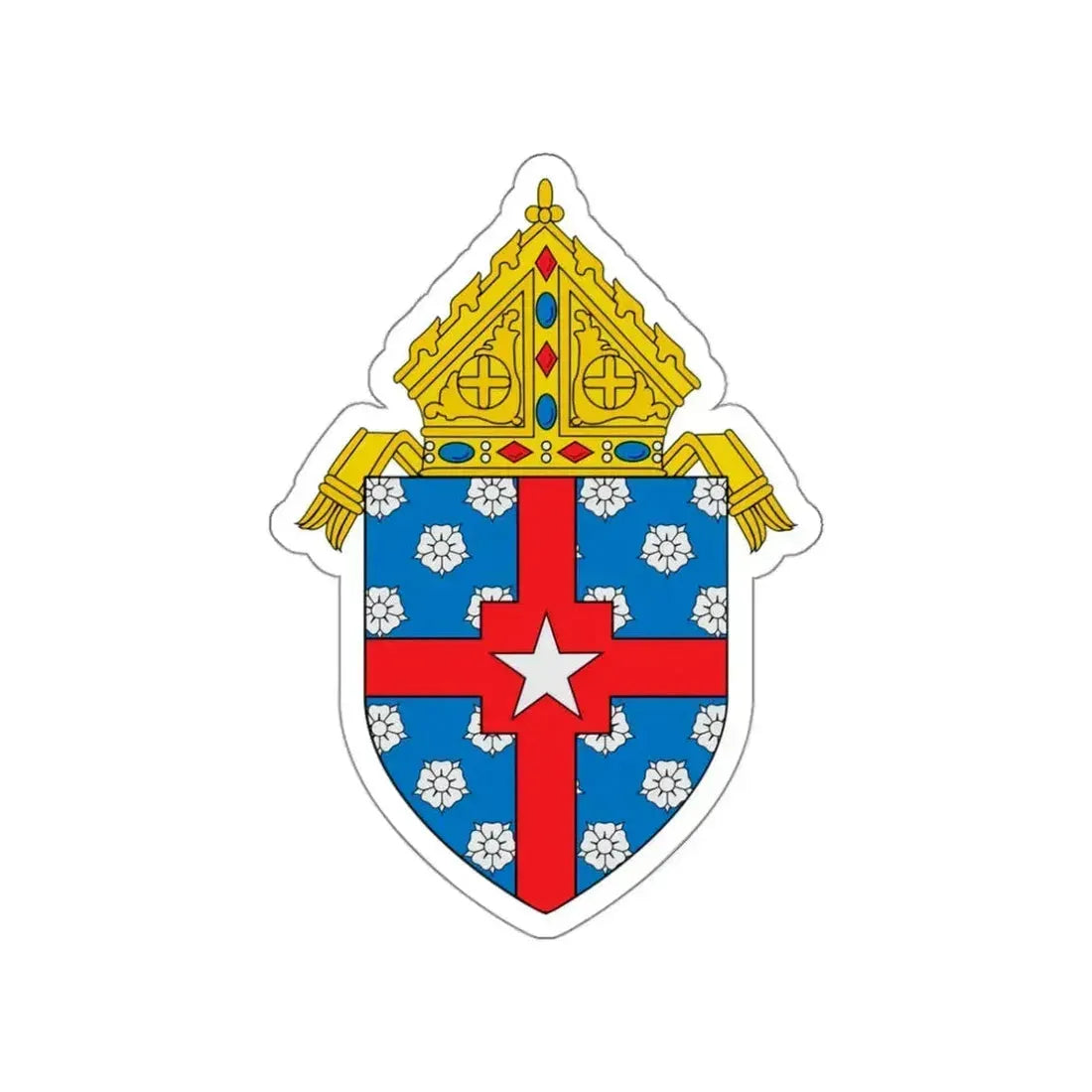 Roman Catholic Archdiocese of Galveston Houston - STICKER Vinyl Die-Cut Decal White Die-Cut 3 Inch - The Sticker Space