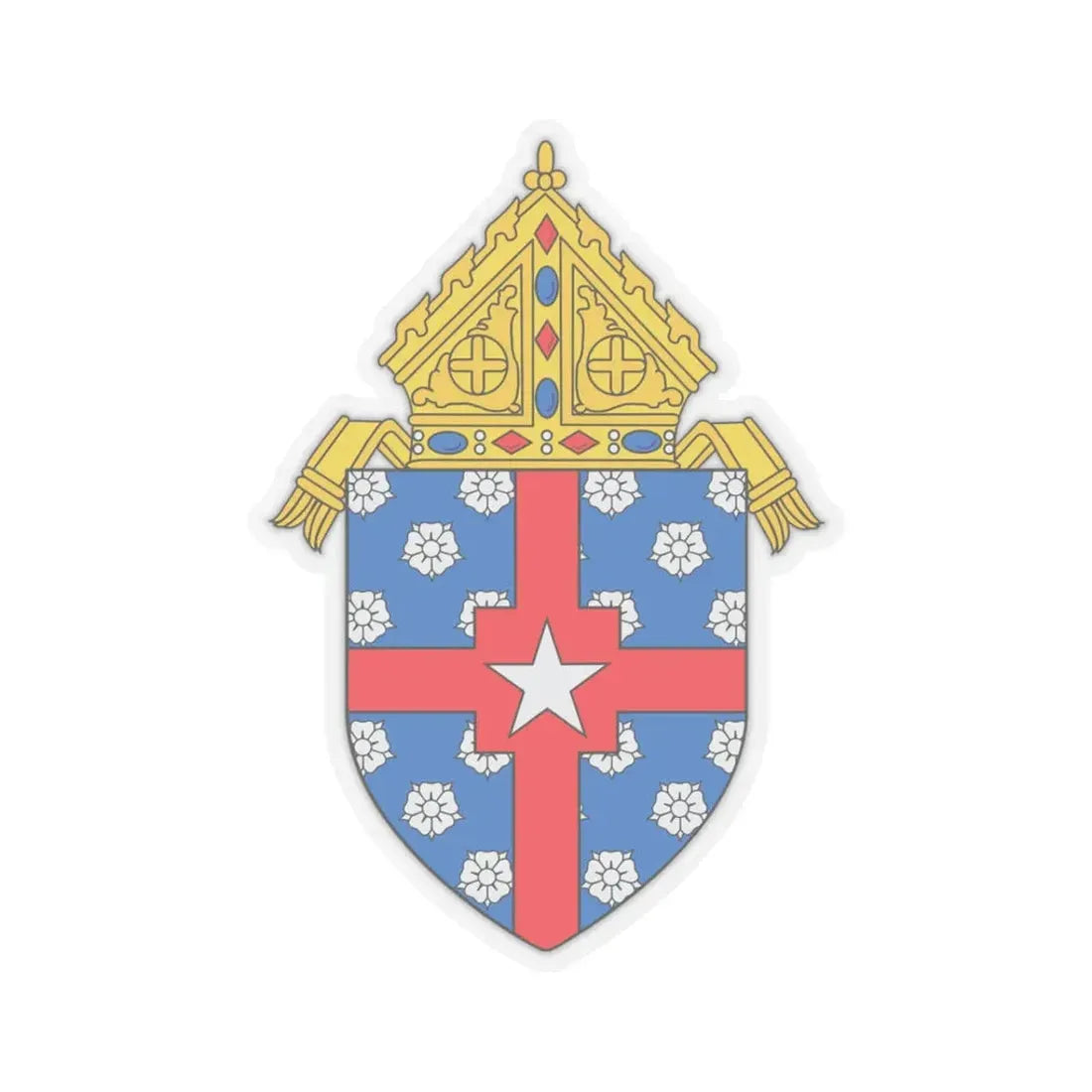 Roman Catholic Archdiocese of Galveston Houston - STICKER Vinyl Kiss-Cut Decal 3 Inch Transparent - The Sticker Space