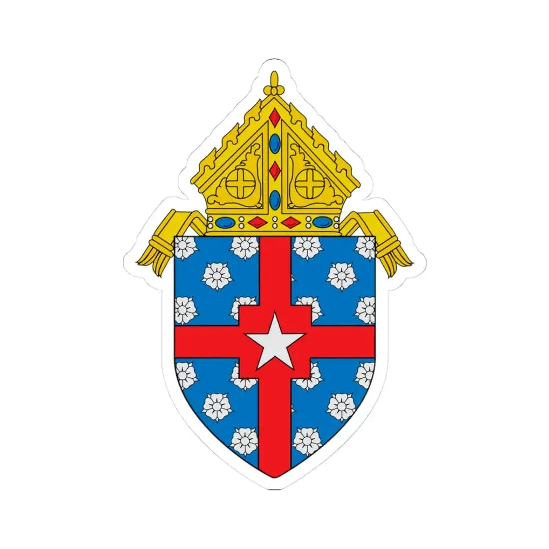 Roman Catholic Archdiocese of Galveston Houston - STICKER Vinyl Kiss-Cut Decal 3 Inch White - The Sticker Space