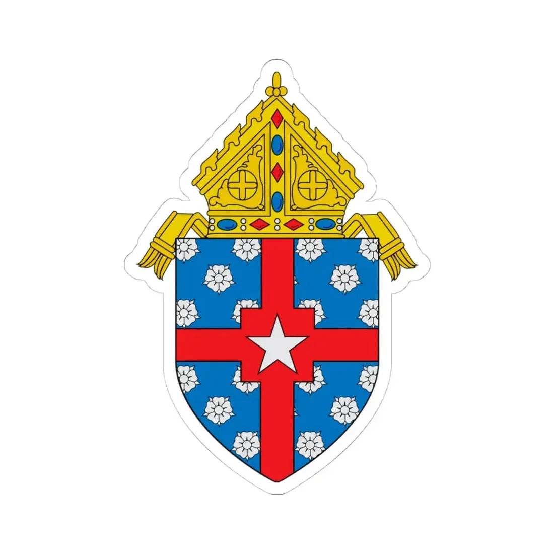 Roman Catholic Archdiocese of Galveston Houston - STICKER Vinyl Kiss-Cut Decal 4 Inch White - The Sticker Space
