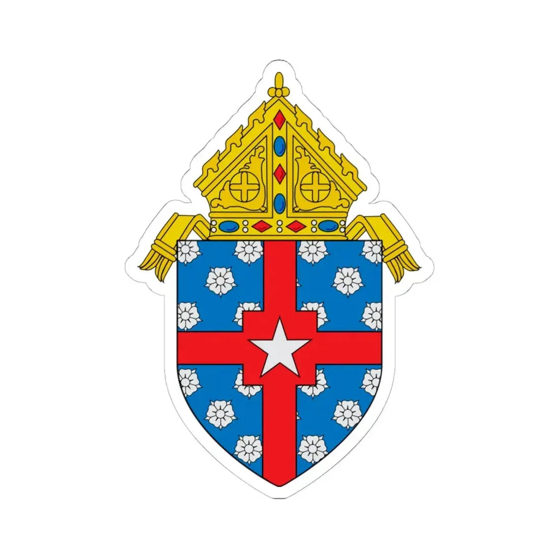 Roman Catholic Archdiocese of Galveston Houston - STICKER Vinyl Kiss-Cut Decal 6 Inch White - The Sticker Space