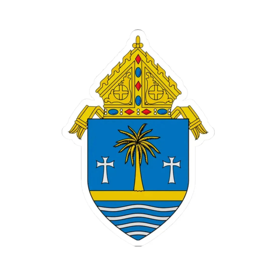 Roman Catholic Archdiocese of Miami - STICKER Vinyl Kiss-Cut Decal 2 Inch White - The Sticker Space