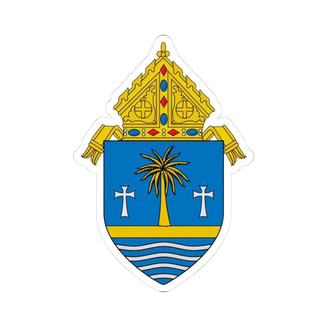 Roman Catholic Archdiocese of Miami - STICKER Vinyl Kiss-Cut Decal 3 Inch White - The Sticker Space