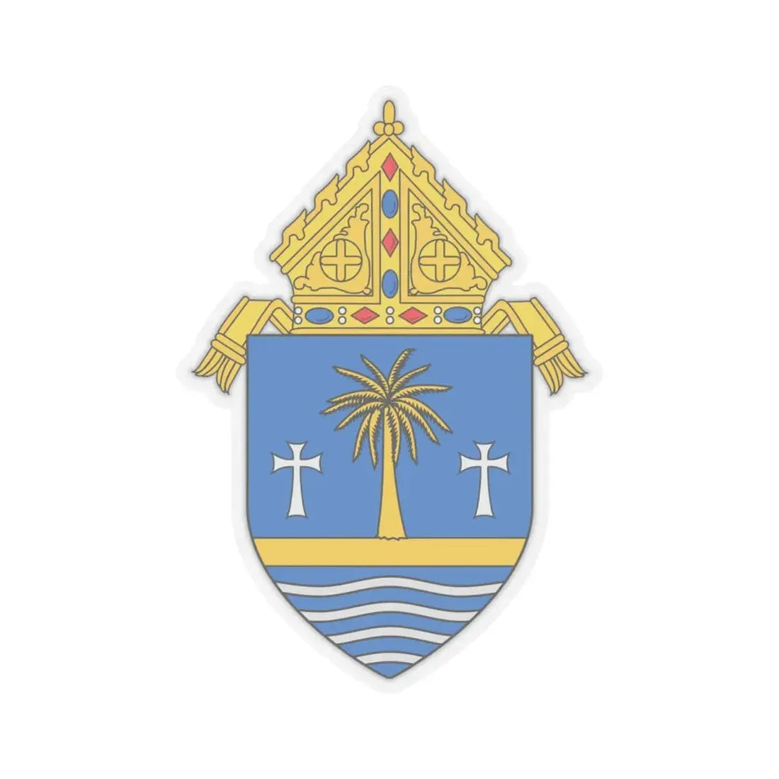 Roman Catholic Archdiocese of Miami - STICKER Vinyl Kiss-Cut Decal 4 Inch Transparent - The Sticker Space