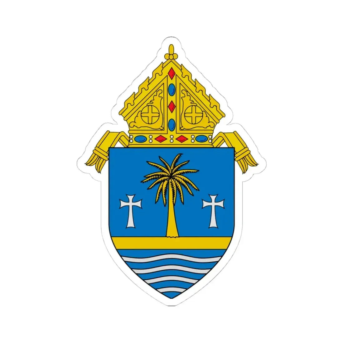 Roman Catholic Archdiocese of Miami - STICKER Vinyl Kiss-Cut Decal 4 Inch White - The Sticker Space