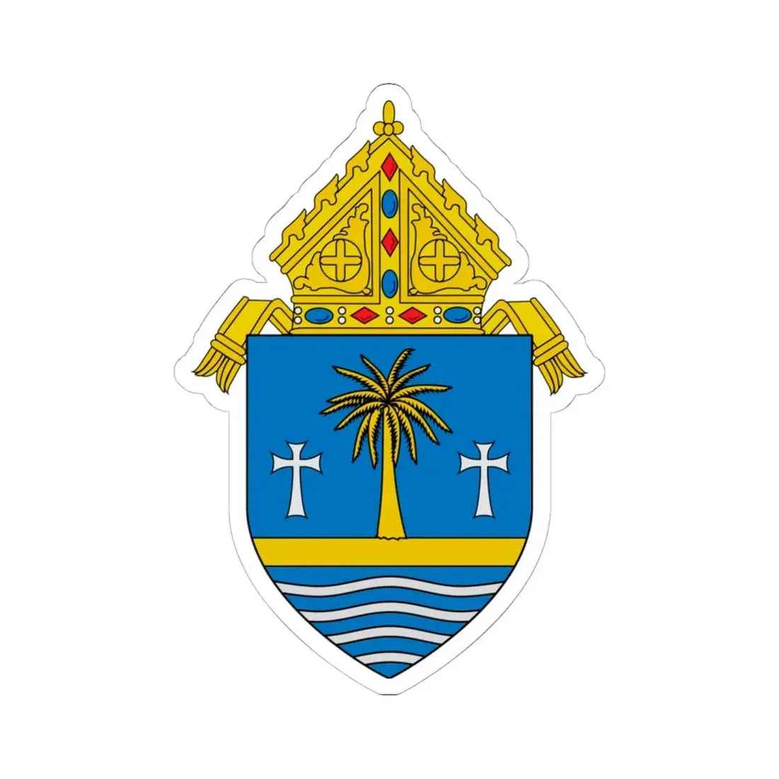 Roman Catholic Archdiocese of Miami - STICKER Vinyl Kiss-Cut Decal 6 Inch White - The Sticker Space