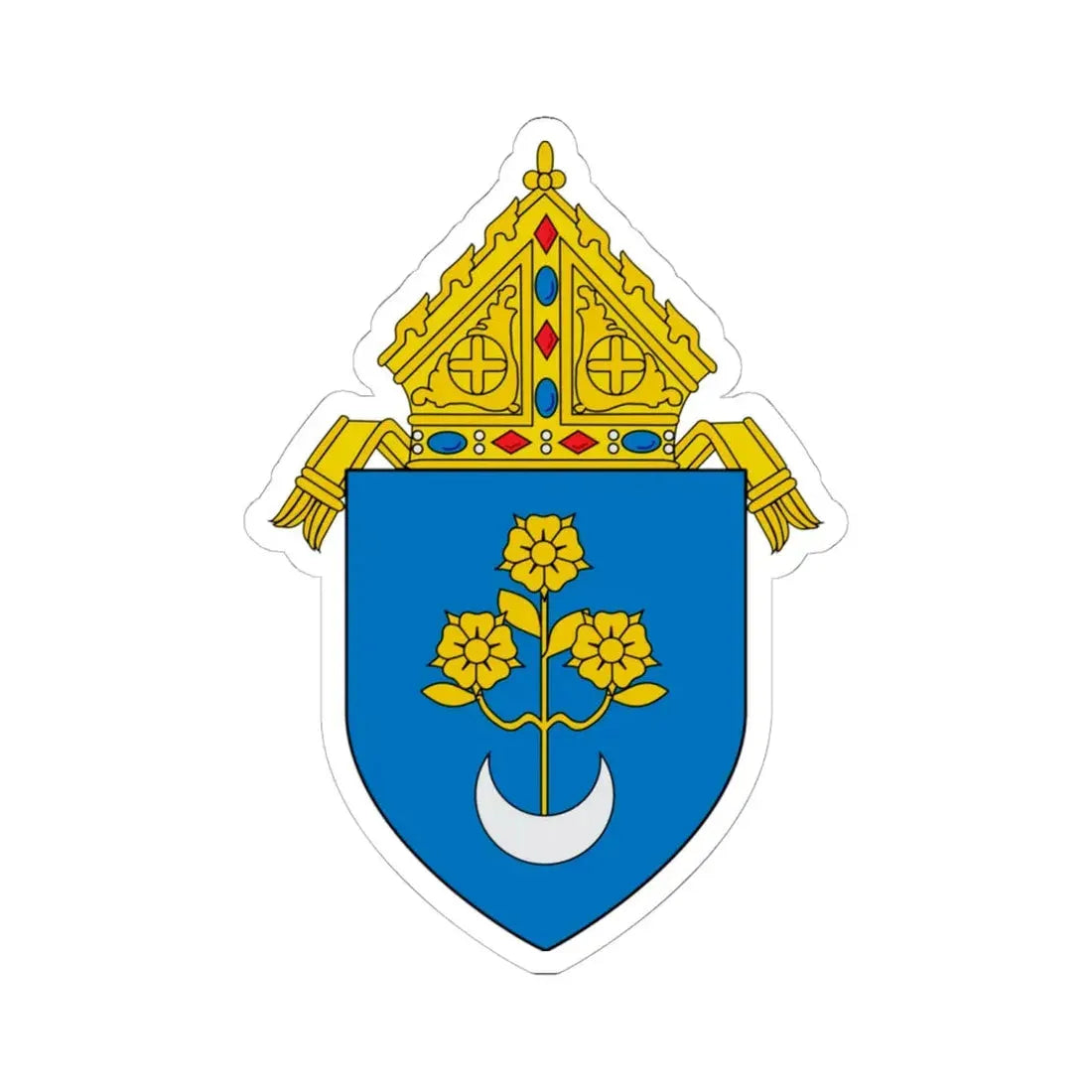 Roman Catholic Archdiocese of Mobile - STICKER Vinyl Kiss-Cut Decal 6 Inch White - The Sticker Space