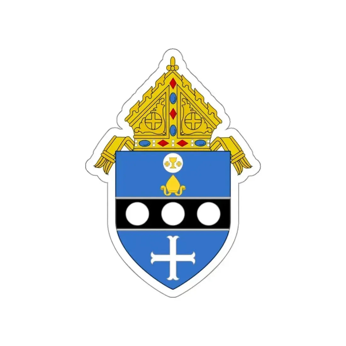 Roman Catholic Diocese of Altoona Johnstown - STICKER Vinyl Die-Cut Decal White Die-Cut 3 Inch - The Sticker Space
