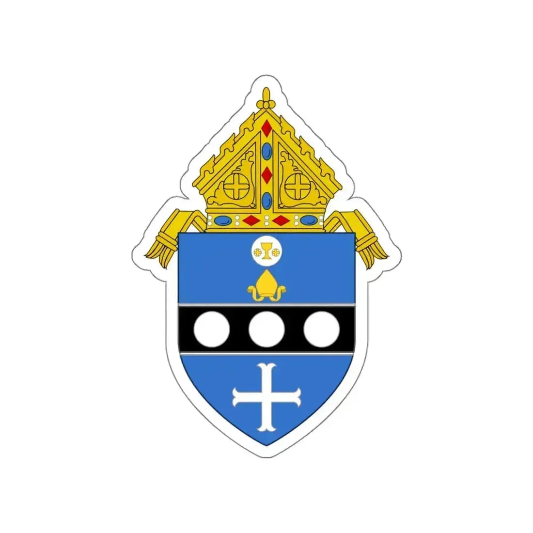 Roman Catholic Diocese of Altoona Johnstown - STICKER Vinyl Die-Cut Decal White Die-Cut 4 Inch - The Sticker Space