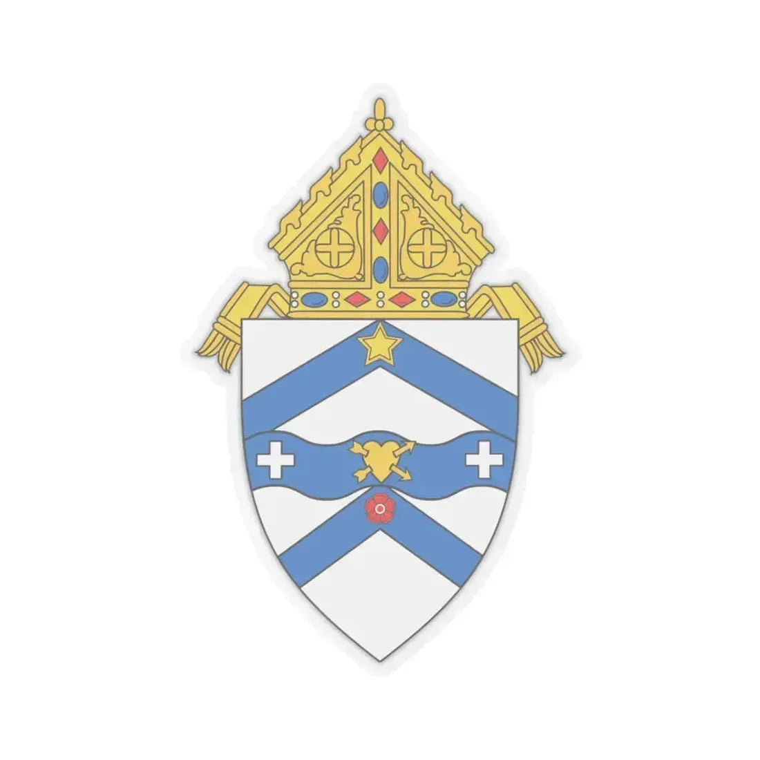 Roman Catholic Diocese of Austin - STICKER Vinyl Kiss-Cut Decal 3 Inch Transparent - The Sticker Space