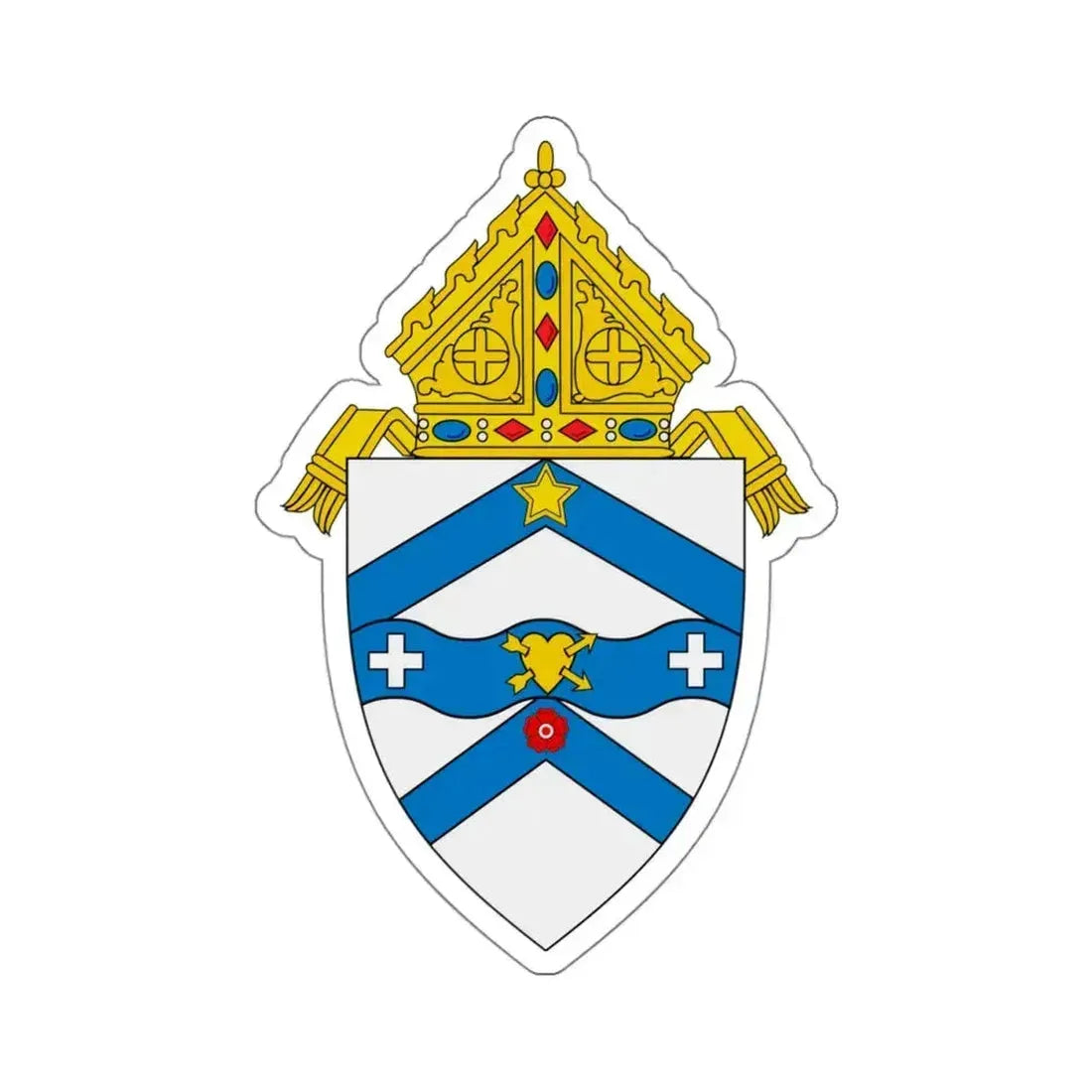 Roman Catholic Diocese of Austin - STICKER Vinyl Kiss-Cut Decal 4 Inch White - The Sticker Space