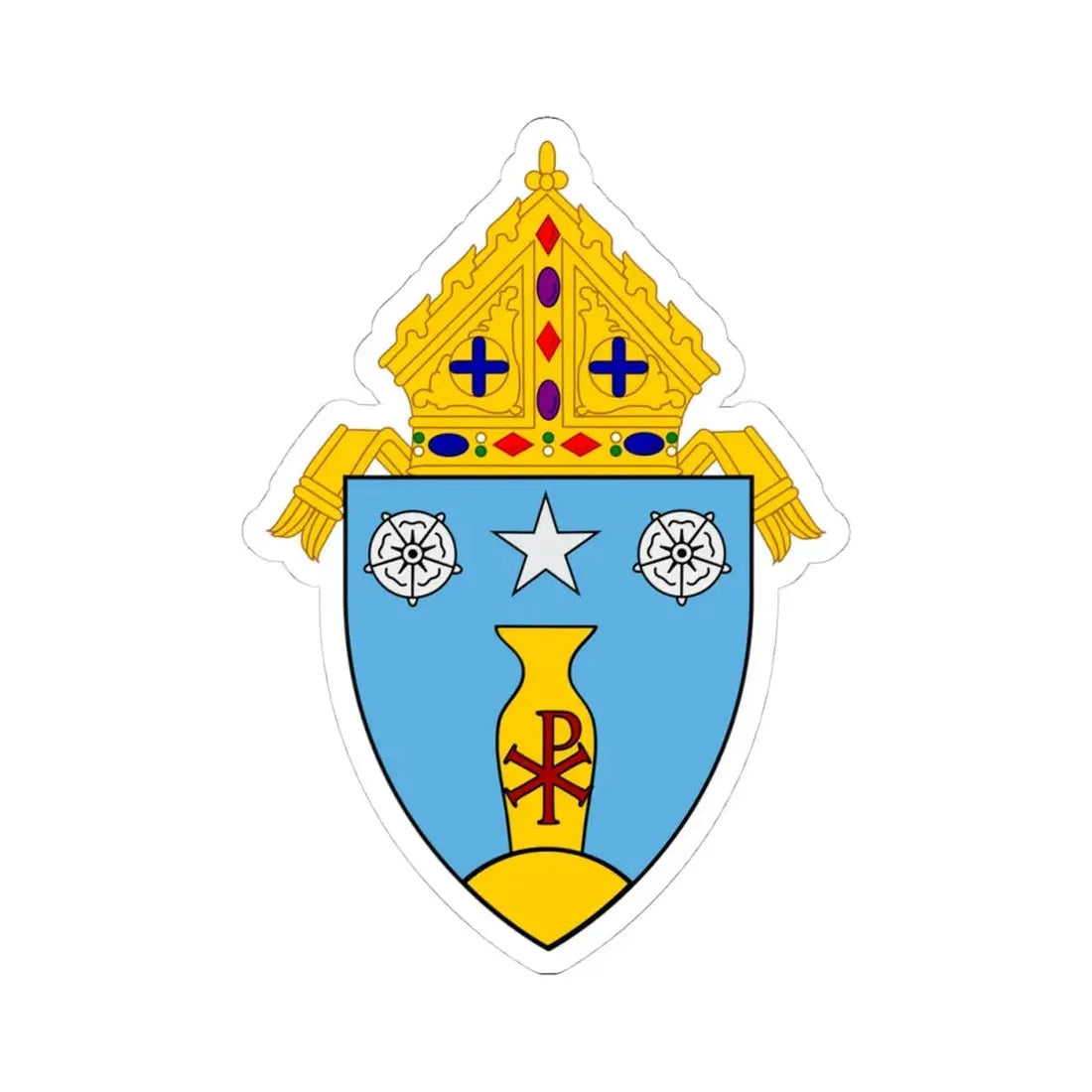 Roman Catholic Diocese of Beaumont - STICKER Vinyl Kiss-Cut Decal 4 Inch White - The Sticker Space