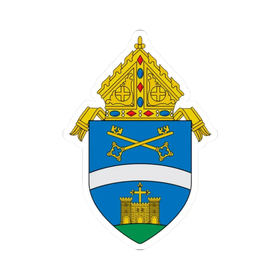 Roman Catholic Diocese of Belleville - STICKER Vinyl Kiss-Cut Decal 2 Inch White - The Sticker Space