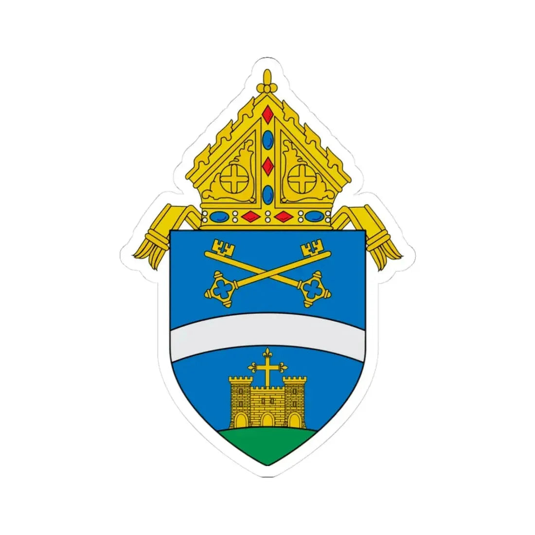 Roman Catholic Diocese of Belleville - STICKER Vinyl Kiss-Cut Decal 3 Inch White - The Sticker Space