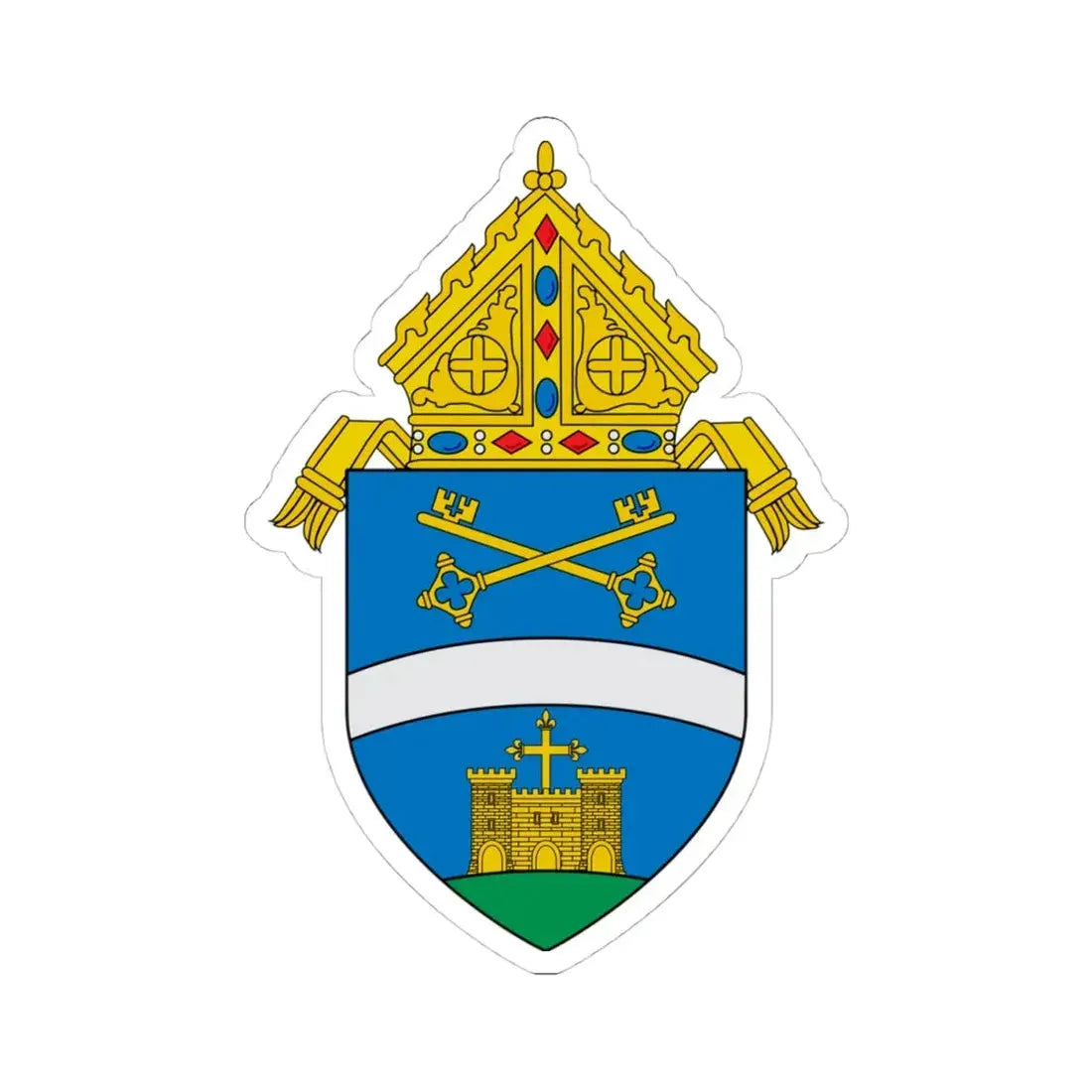 Roman Catholic Diocese of Belleville - STICKER Vinyl Kiss-Cut Decal 4 Inch White - The Sticker Space