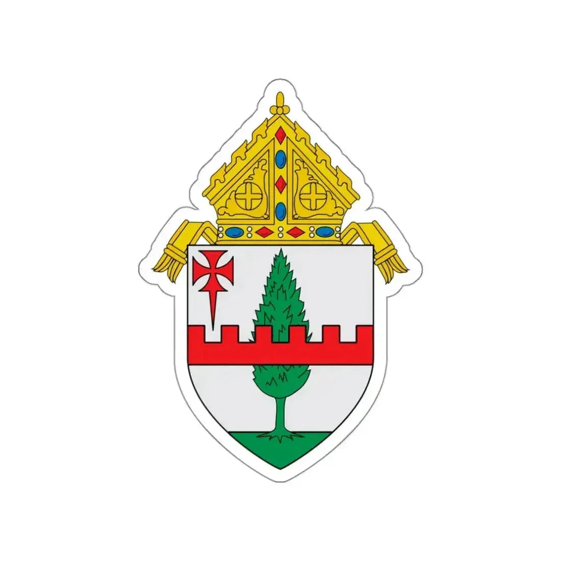 Roman Catholic Diocese of Boise - STICKER Vinyl Die-Cut Decal White Die-Cut 3 Inch - The Sticker Space
