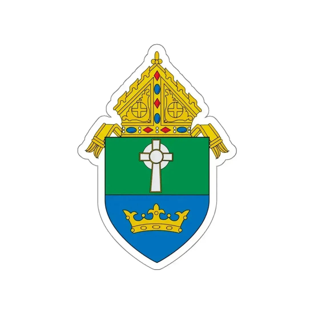 Roman Catholic Diocese of Charlotte - STICKER Vinyl Die-Cut Decal White Die-Cut 5 Inch - The Sticker Space