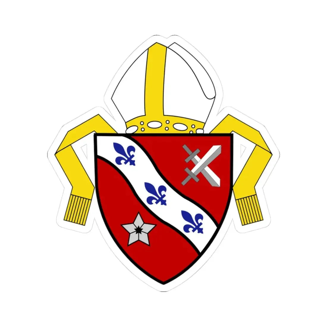 Roman Catholic Diocese of Dallas - STICKER Vinyl Kiss-Cut Decal 3 Inch White - The Sticker Space