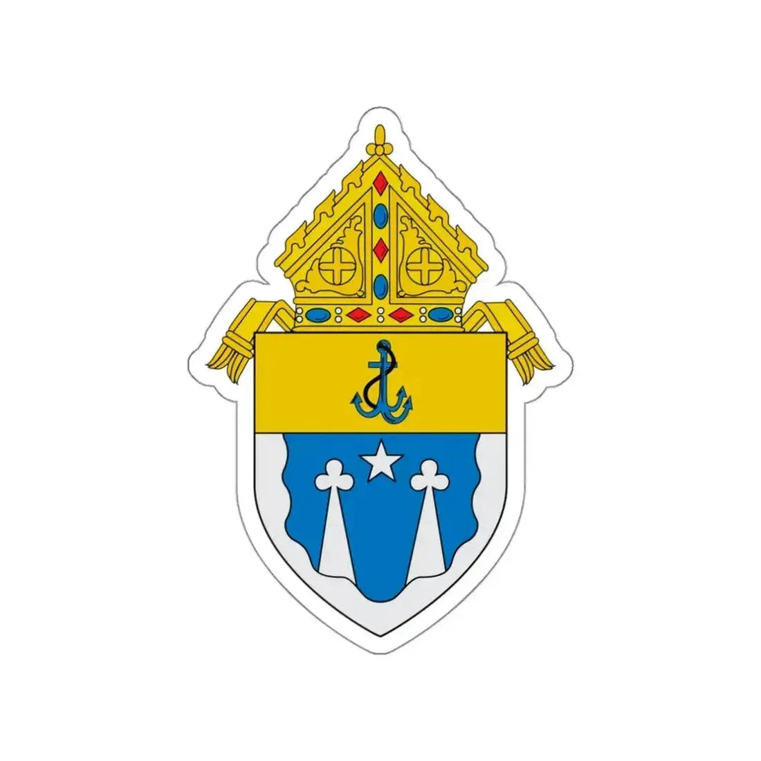 Roman Catholic Diocese of El Paso - STICKER Vinyl Die-Cut Decal White Die-Cut 3 Inch - The Sticker Space