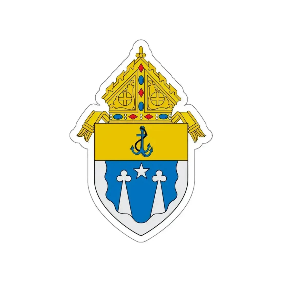 Roman Catholic Diocese of El Paso - STICKER Vinyl Die-Cut Decal White Die-Cut 4 Inch - The Sticker Space