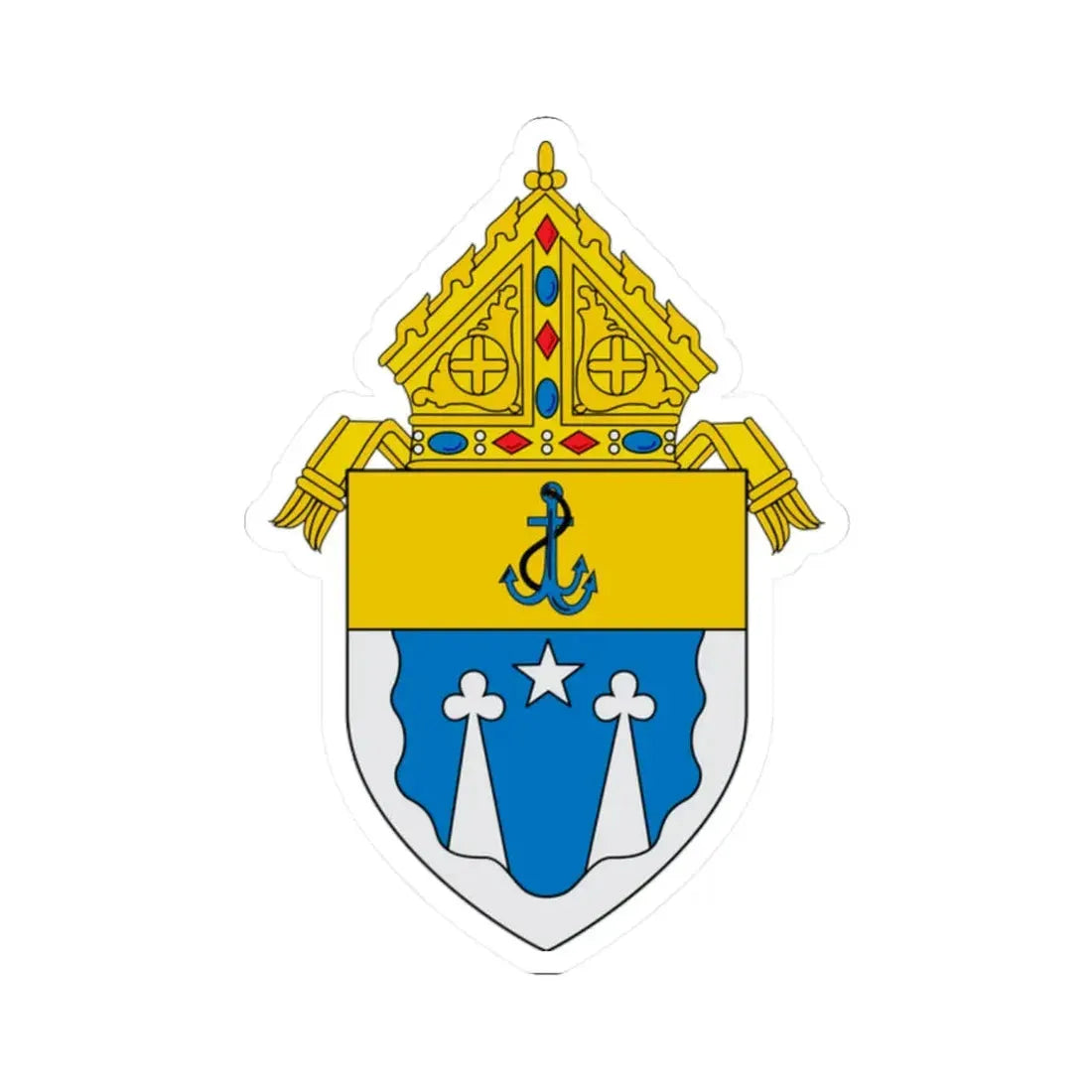 Roman Catholic Diocese of El Paso - STICKER Vinyl Kiss-Cut Decal 2 Inch White - The Sticker Space