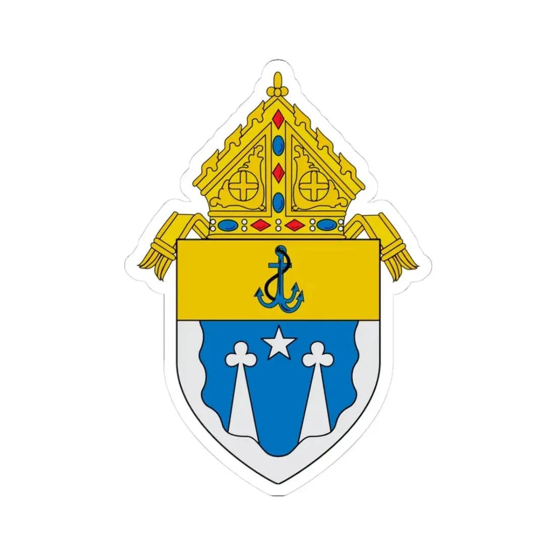 Roman Catholic Diocese of El Paso - STICKER Vinyl Kiss-Cut Decal 3 Inch White - The Sticker Space