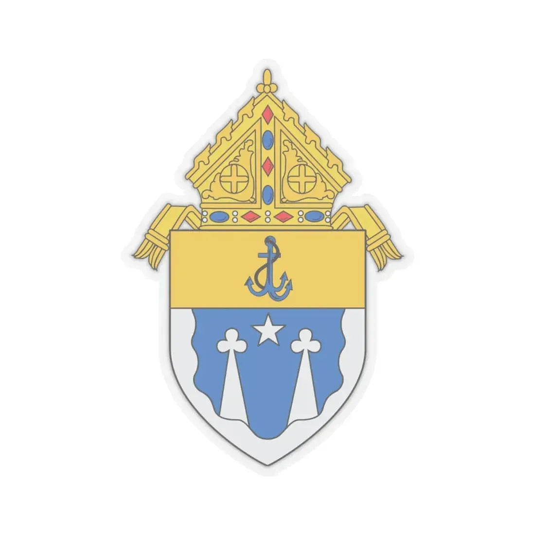Roman Catholic Diocese of El Paso - STICKER Vinyl Kiss-Cut Decal 4 Inch Transparent - The Sticker Space