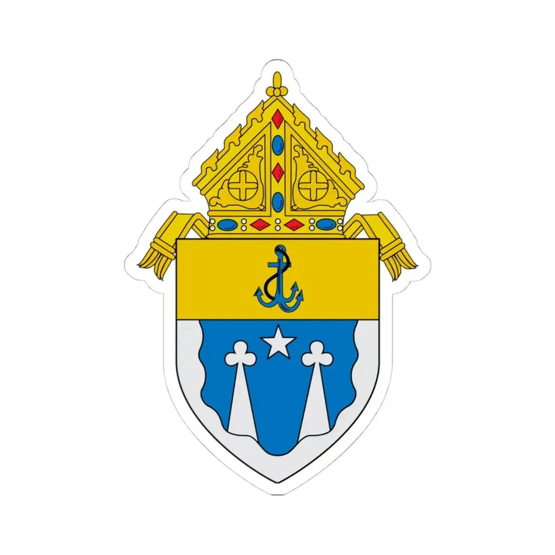 Roman Catholic Diocese of El Paso - STICKER Vinyl Kiss-Cut Decal 4 Inch White - The Sticker Space
