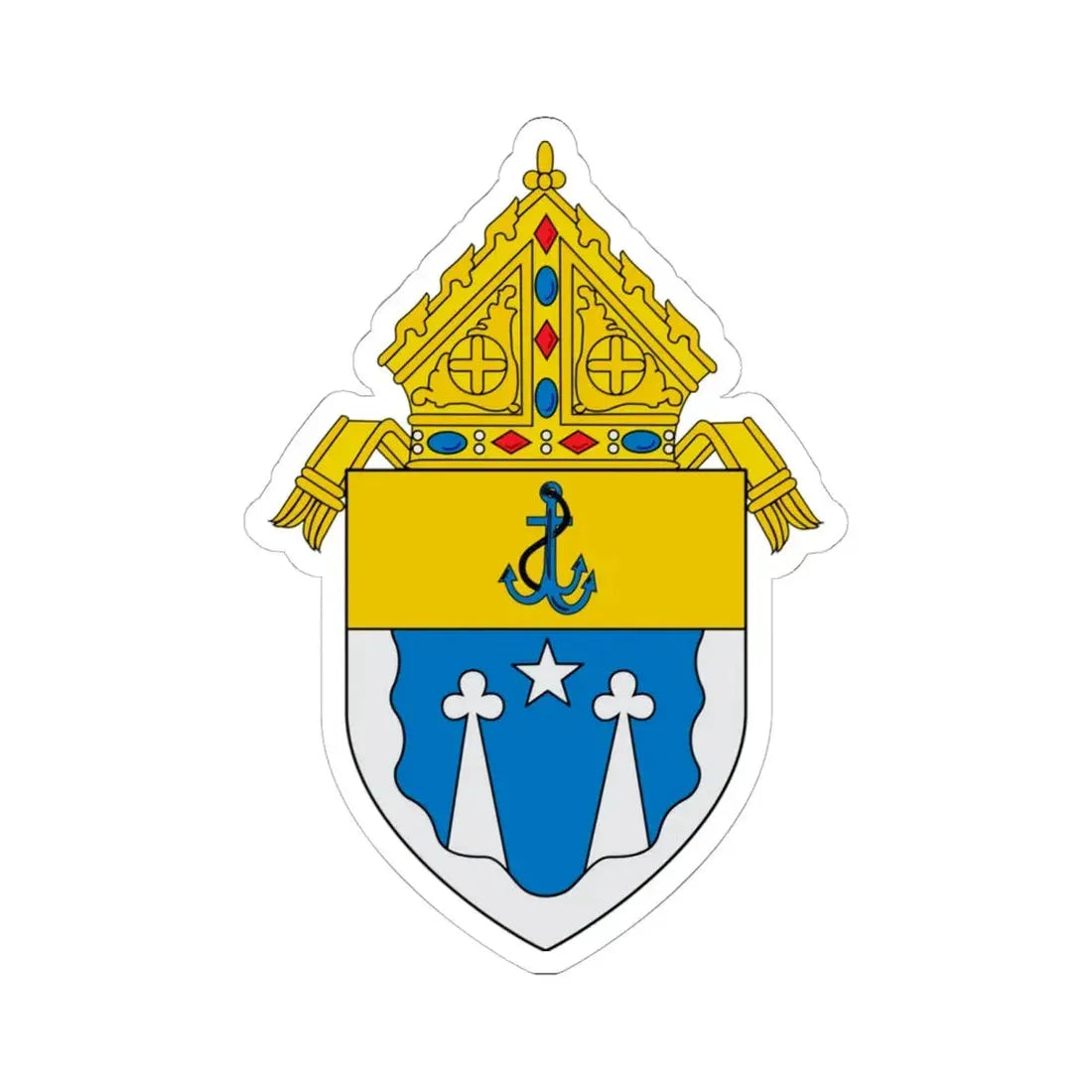 Roman Catholic Diocese of El Paso - STICKER Vinyl Kiss-Cut Decal 6 Inch White - The Sticker Space