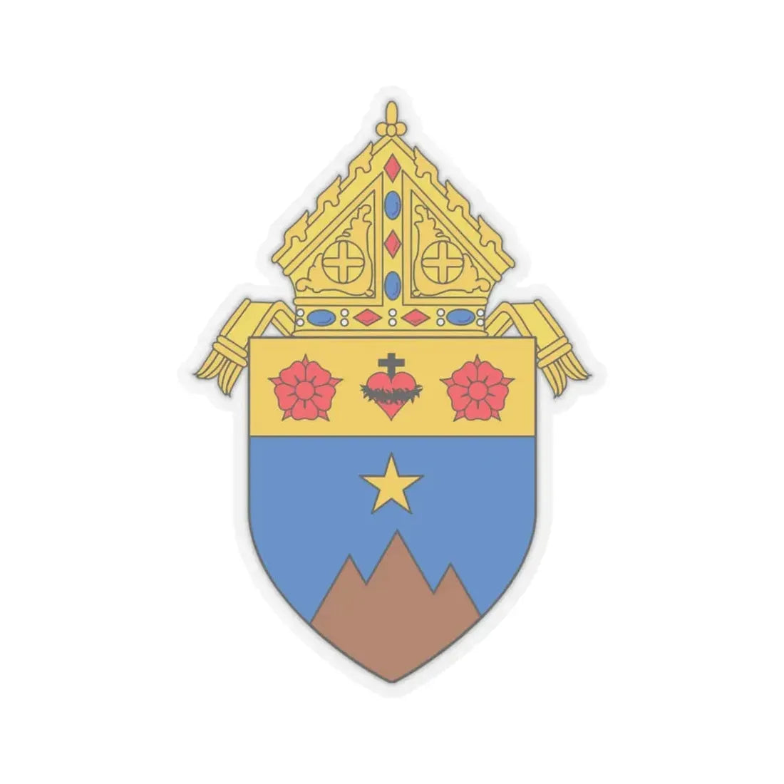 Roman Catholic Diocese of Fairbanks - STICKER Vinyl Kiss-Cut Decal 3 Inch Transparent - The Sticker Space