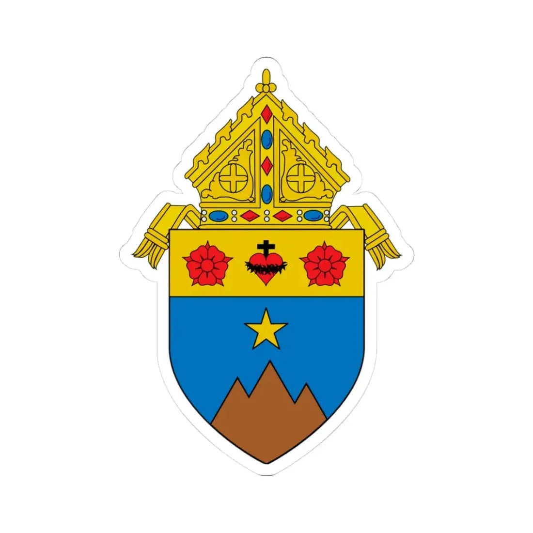 Roman Catholic Diocese of Fairbanks - STICKER Vinyl Kiss-Cut Decal 3 Inch White - The Sticker Space