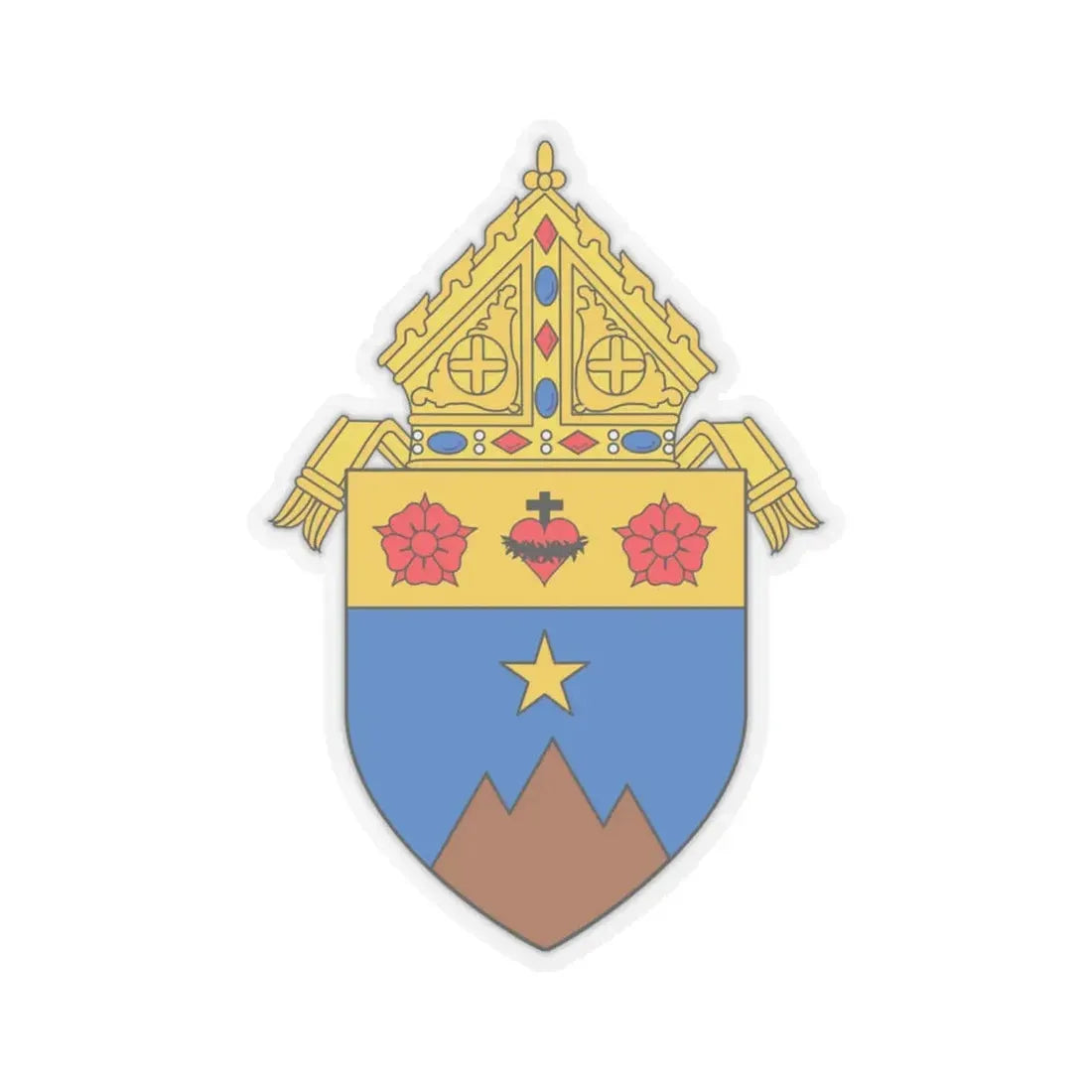Roman Catholic Diocese of Fairbanks - STICKER Vinyl Kiss-Cut Decal 6 Inch Transparent - The Sticker Space