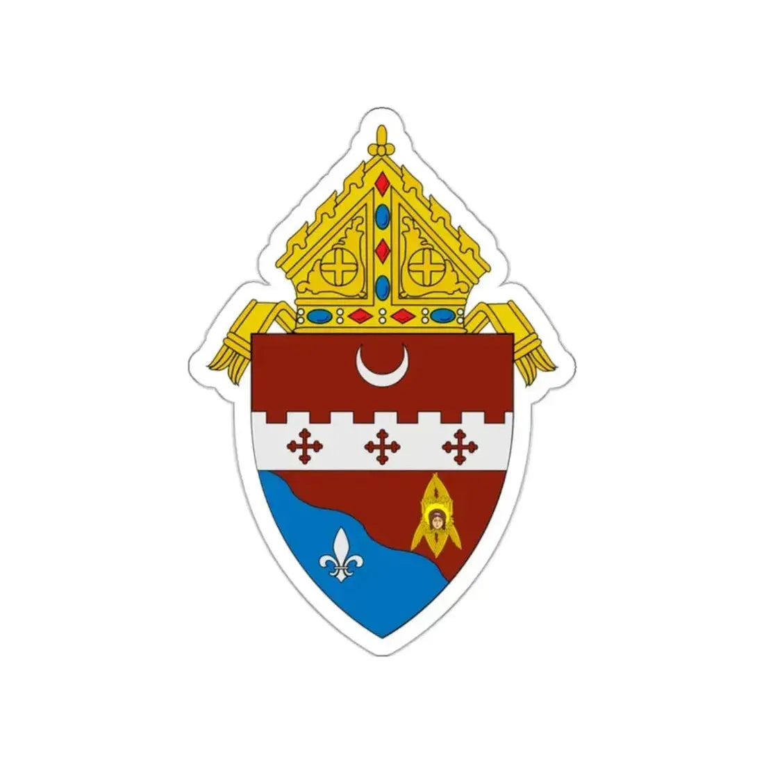 Roman Catholic Diocese of Fort Wayne South Bend - STICKER Vinyl Die-Cut Decal White Die-Cut 2 Inch - The Sticker Space