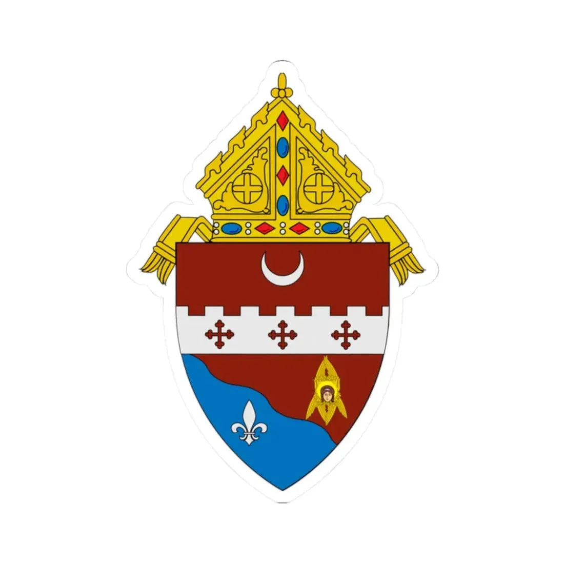 Roman Catholic Diocese of Fort Wayne South Bend - STICKER Vinyl Kiss-Cut Decal 2 Inch White - The Sticker Space