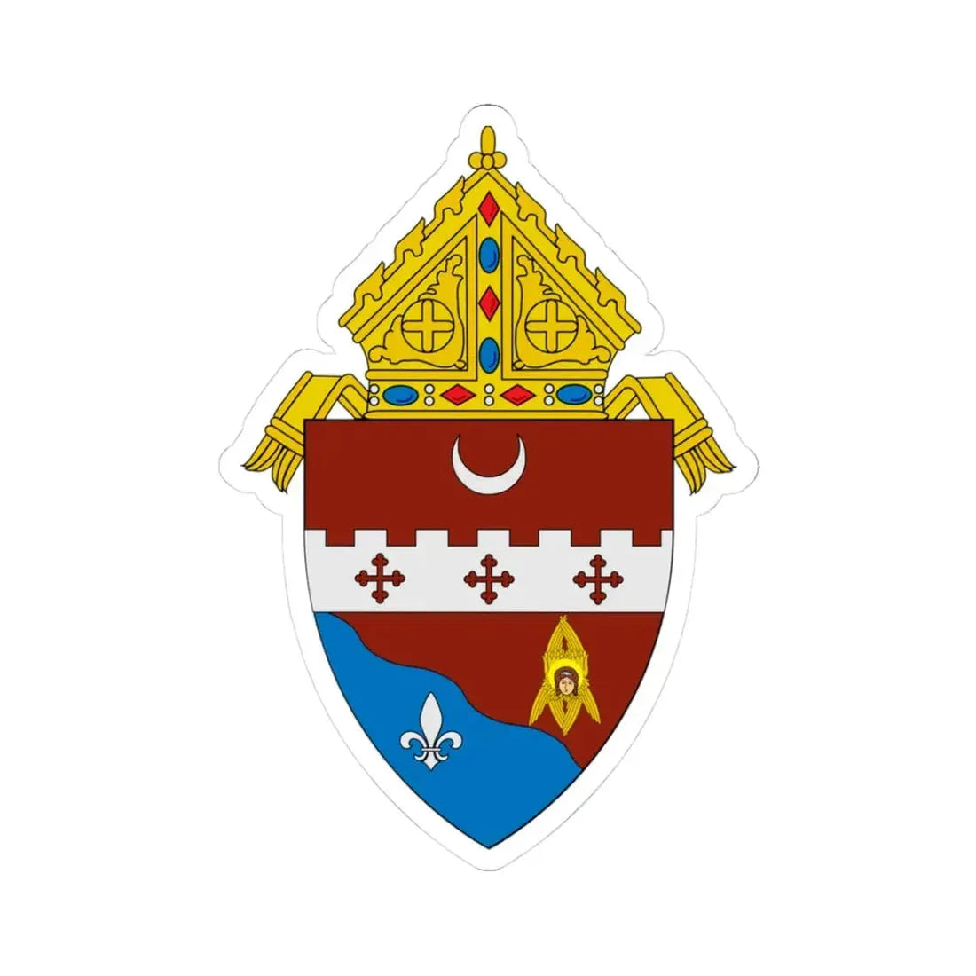 Roman Catholic Diocese of Fort Wayne South Bend - STICKER Vinyl Kiss-Cut Decal 3 Inch White - The Sticker Space