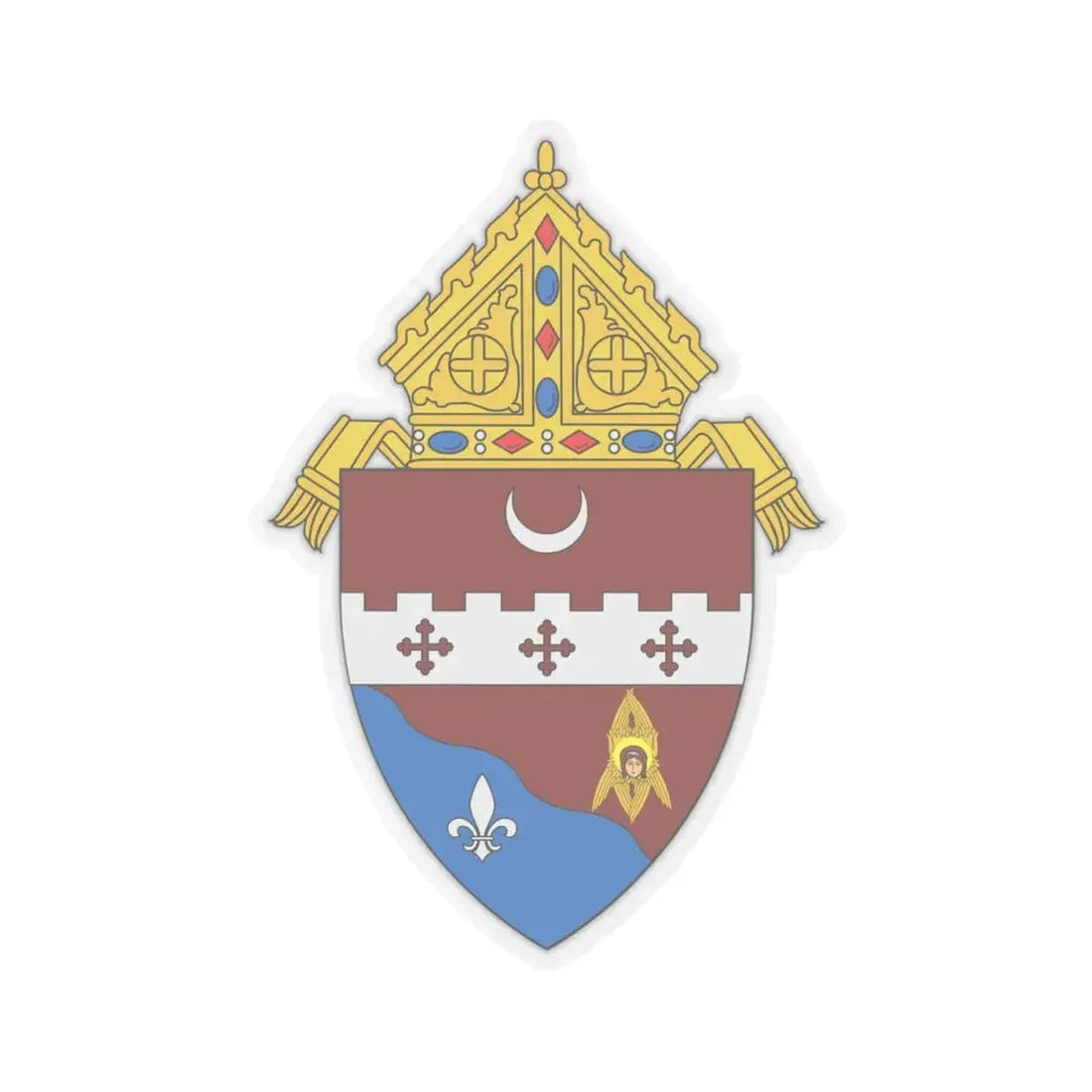 Roman Catholic Diocese of Fort Wayne South Bend - STICKER Vinyl Kiss-Cut Decal 4 Inch Transparent - The Sticker Space