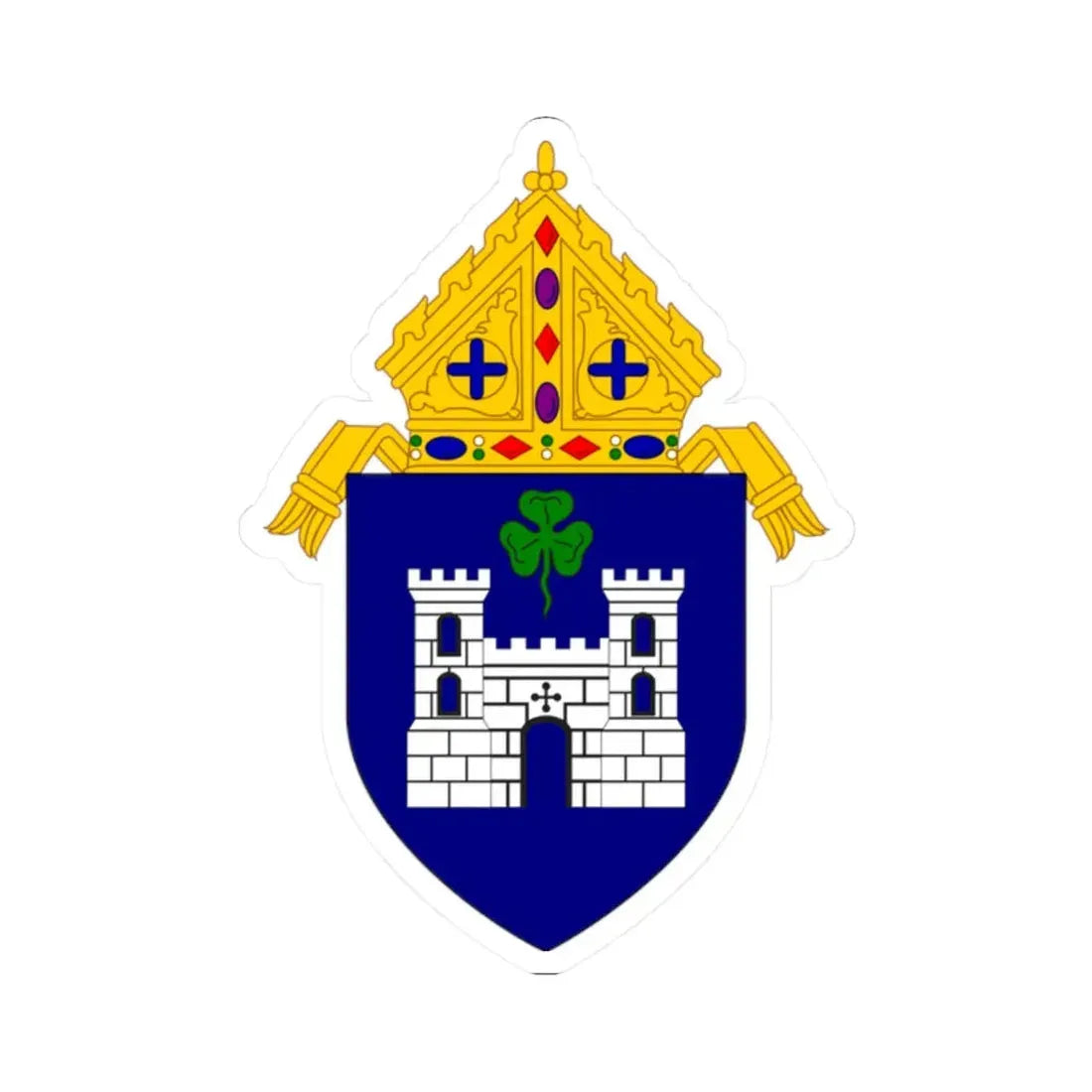 Roman Catholic Diocese of Fort Worth - STICKER Vinyl Kiss-Cut Decal 2 Inch White - The Sticker Space