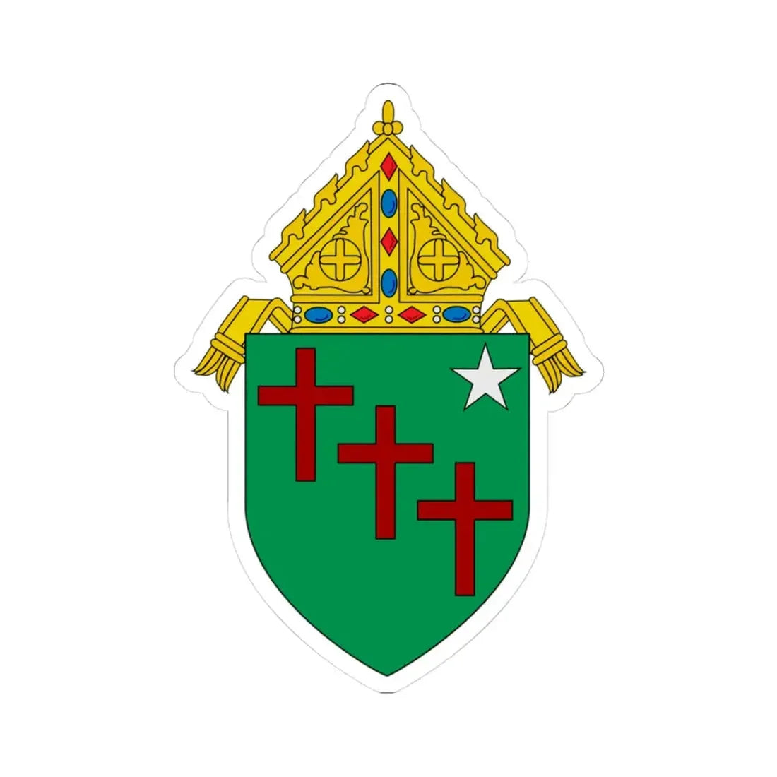 Roman Catholic Diocese of Gallup - STICKER Vinyl Kiss-Cut Decal 3 Inch White - The Sticker Space