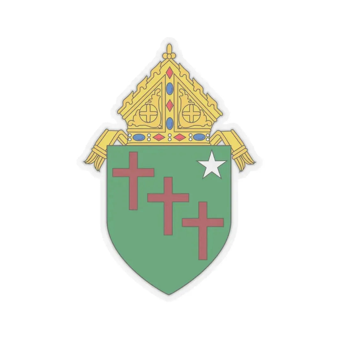 Roman Catholic Diocese of Gallup - STICKER Vinyl Kiss-Cut Decal 4 Inch Transparent - The Sticker Space