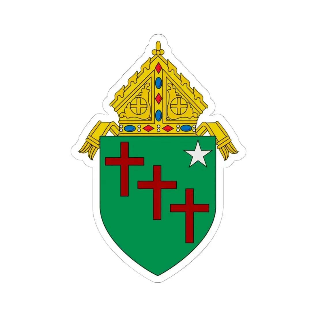 Roman Catholic Diocese of Gallup - STICKER Vinyl Kiss-Cut Decal 6 Inch White - The Sticker Space