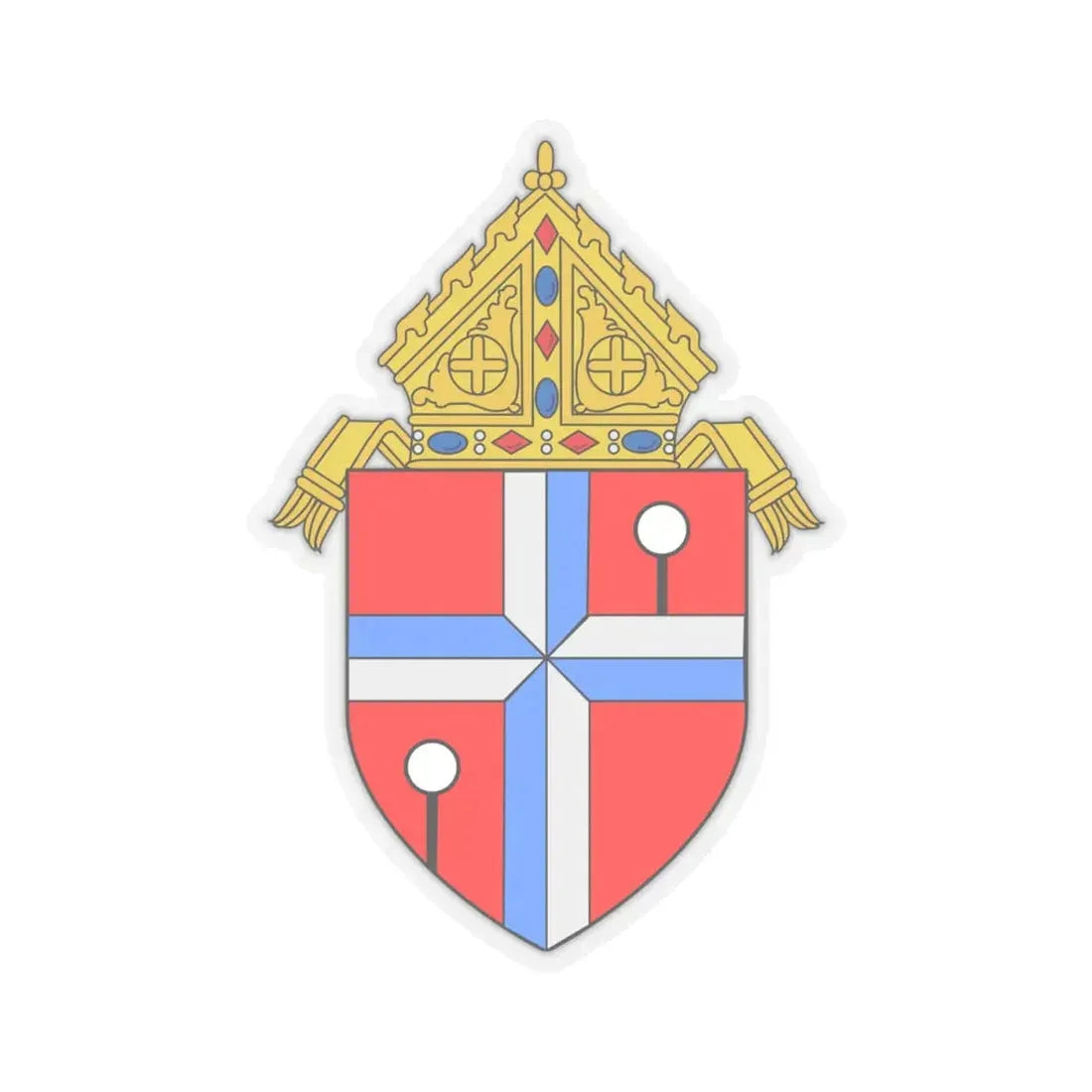 Roman Catholic Diocese of Honolulu - STICKER Vinyl Kiss-Cut Decal 4 Inch Transparent - The Sticker Space