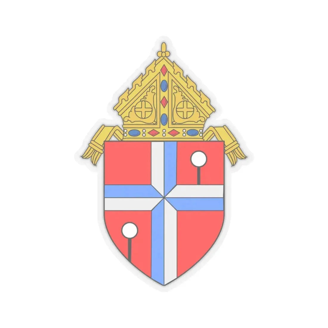 Roman Catholic Diocese of Honolulu - STICKER Vinyl Kiss-Cut Decal 6 Inch Transparent - The Sticker Space