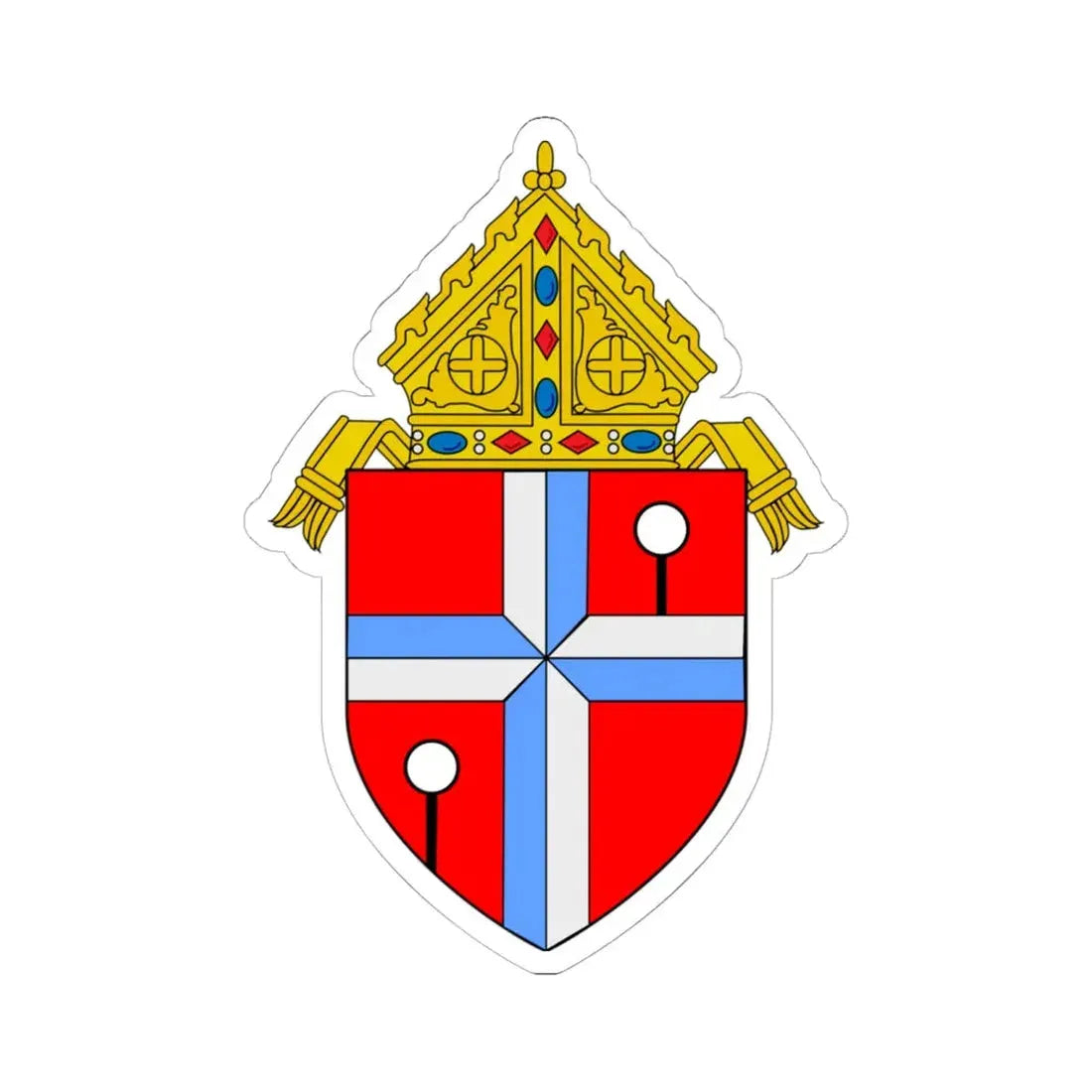 Roman Catholic Diocese of Honolulu - STICKER Vinyl Kiss-Cut Decal 6 Inch White - The Sticker Space