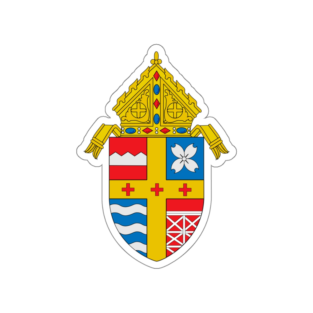 Roman Catholic Diocese of Knoxville - STICKER Vinyl Die-Cut Decal-White-Die-Cut-4 Inch-The Sticker Space