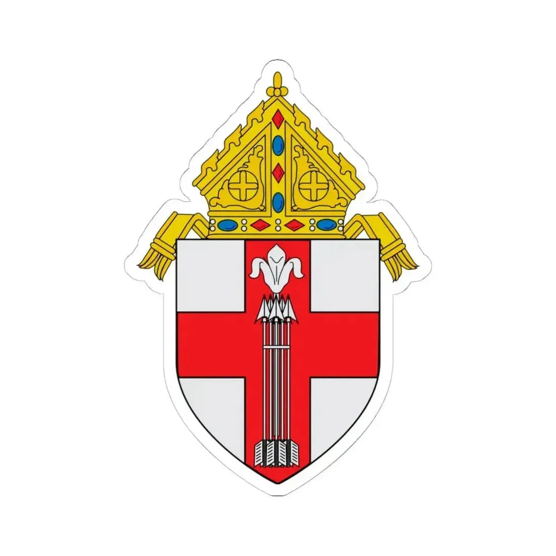 Roman Catholic Diocese of Manchester - STICKER Vinyl Kiss-Cut Decal 6 Inch White - The Sticker Space