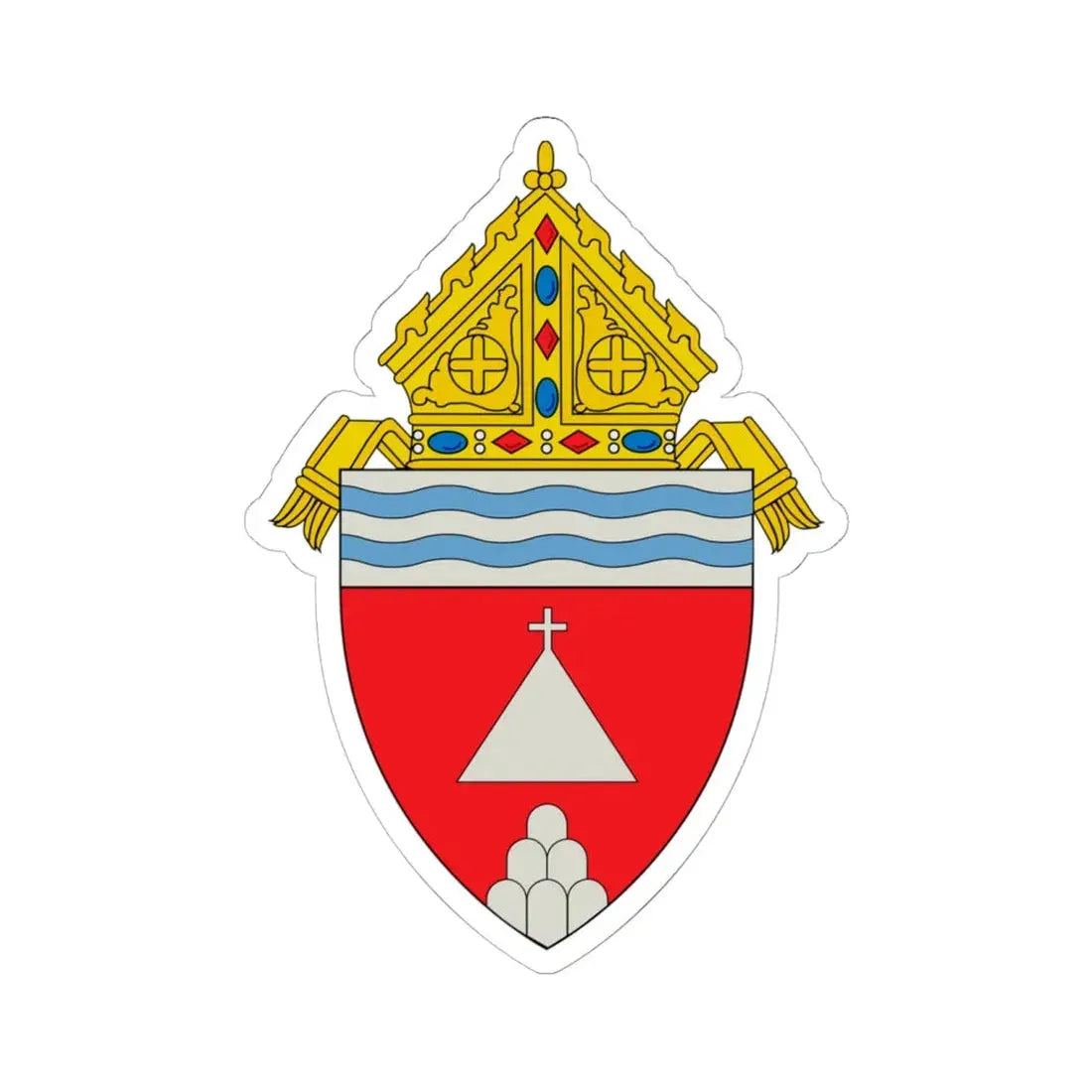 Roman Catholic Diocese of Memphis in Tennessee - STICKER Vinyl Kiss-Cut Decal 6 Inch White - The Sticker Space